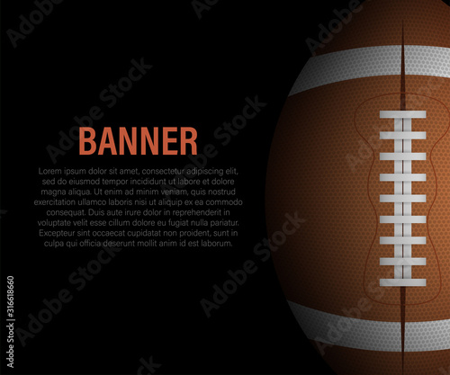 American Football and rugby sports. Football banner. Vector stock illustration.