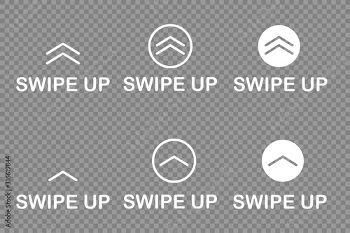 swipe up icon isolated white background vector photo