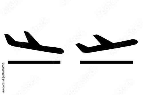 departure arrival plane flight icon isolated vector