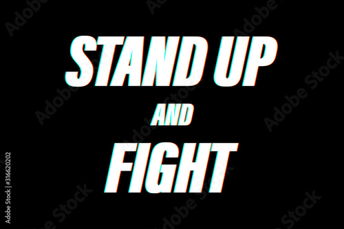 stand up fight concept black background vector illustration