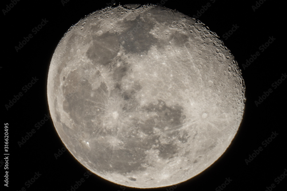 detailed moon in the sky