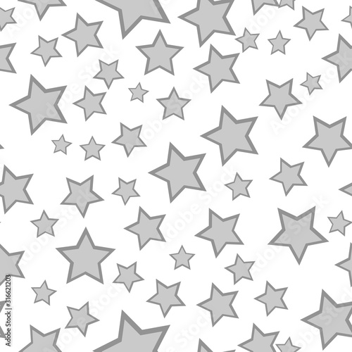 Monochrome starry seamless pattern