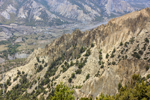 Rocky terrain, mountains of nepal, cliffs