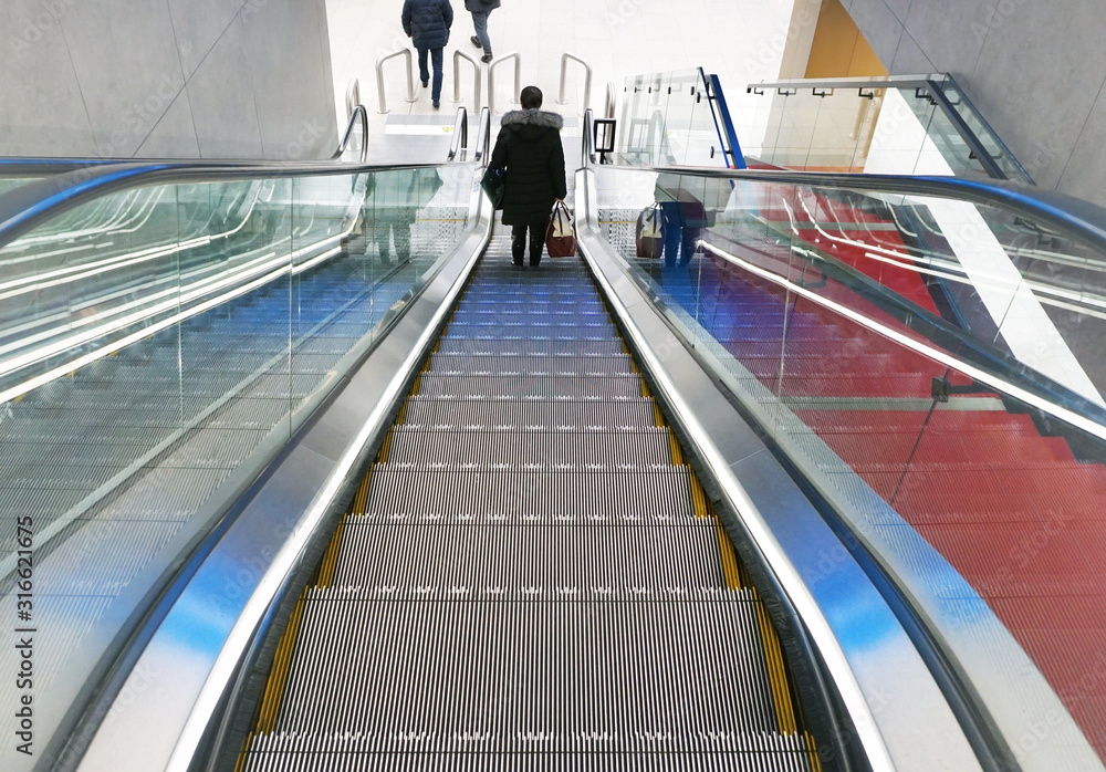 Fototapeta premium Escalator at subway station.