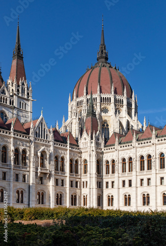 Hungarian parliament in center of Budapest, Hungary