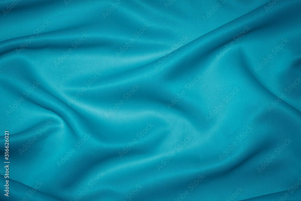 Crumpled turquoise silk