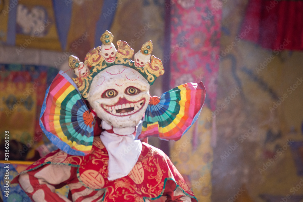 Buddhist mask dance festival in Tikshey monastery, Ladakh