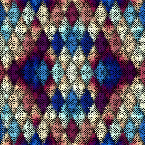 Seamless plaid pattern. Imitation of a texture of rough canvas. Vector image.