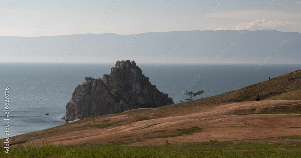 Lake baikal. Olkhon Island, Hujir Village, Shamanka Rock. Timelaps Lake baikal. Olkhon Island, Hujir Village, Shamanka Rock. Timelaps