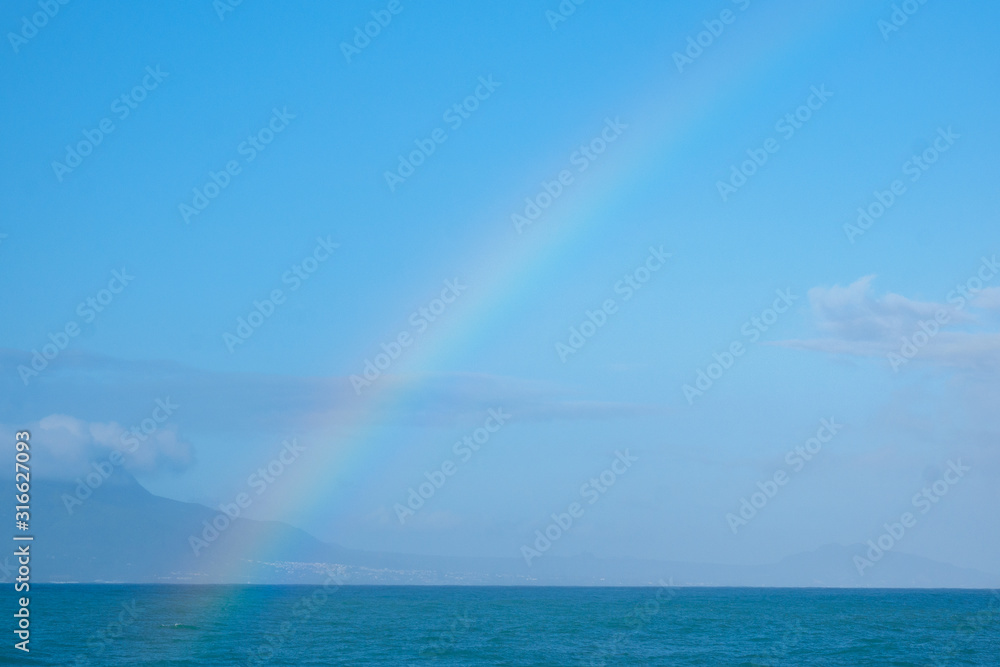 Ocean with rainbow. Dominican Republic.