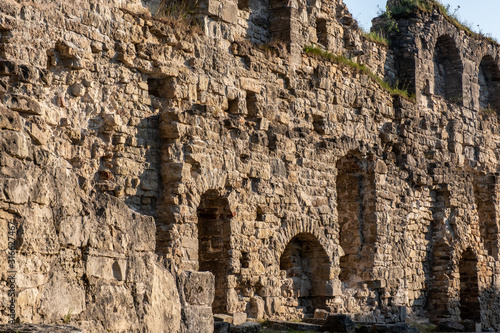 Wallpaper Mural Old stone wall with windows, ruins of an ancient castle Torontodigital.ca