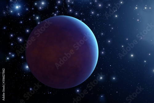 Fototapeta Naklejka Na Ścianę i Meble -  Blue exoplanet in deep space. Elements of this image furnished by NASA