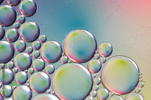 Pastel bubbles made with water and coconut oil - blue pink green