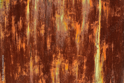 background of old rusty metal wall close up