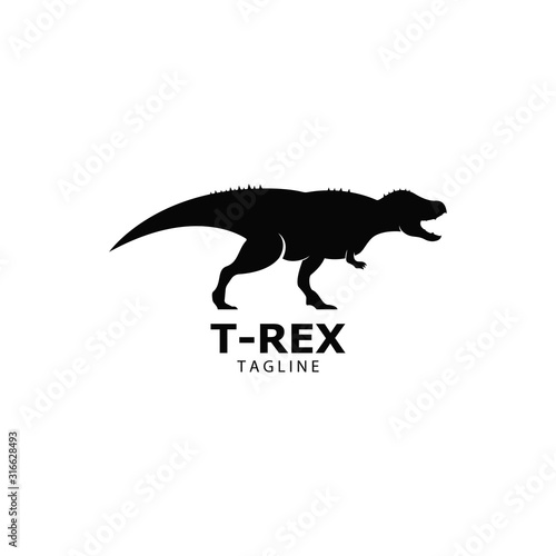 Powerful T-REX logo, jurassic period concept icon illustration