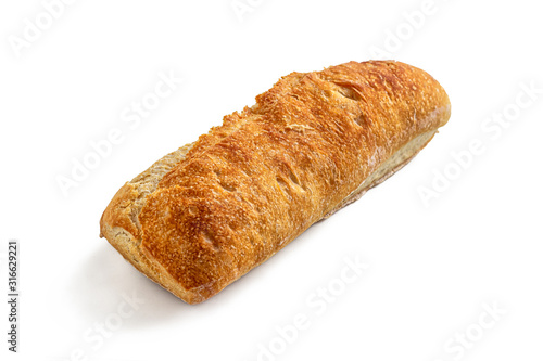 Fresh Parisian mini baguette with a crispy crust