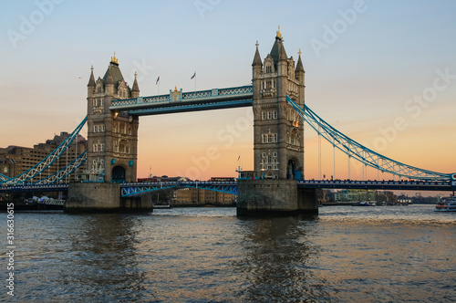 Tower Bridge at sunset  London  England