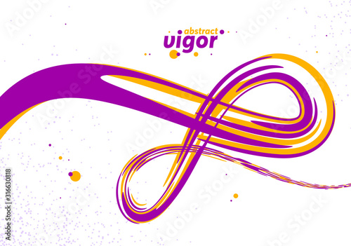 Foto Flowing fluid 3D dimensional abstract vector shape, dynamic design element background, energy flowing in perspective, science or technology theme