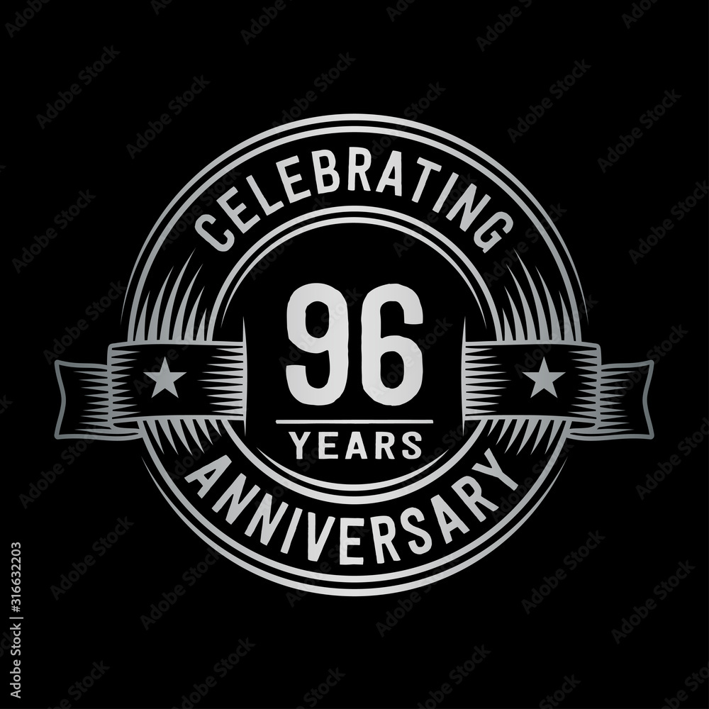 Fototapeta premium 96 years anniversary celebration logotype. Vector and illustration.