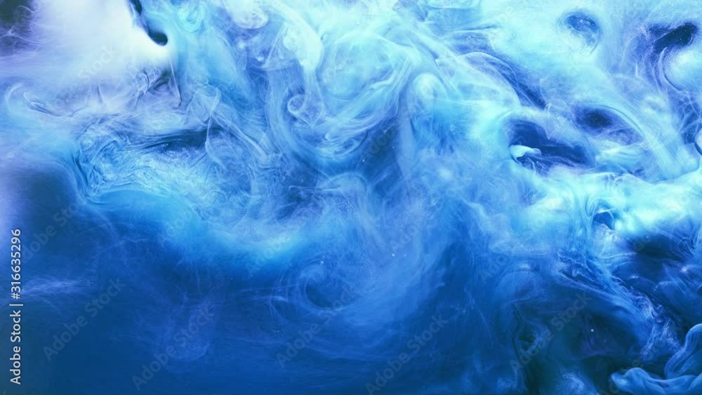 Smoke cloud overlay. Magic spell. Glowing blue vapor motion effect for video editing.