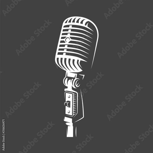 Microphone isolated on a black background