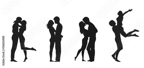 couple in love icon set. valentines day design element. love symbol