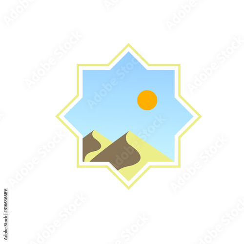 Desert Logo Template. Desert Logotype Isolated. Desert Vector Illustration.. symbol icon