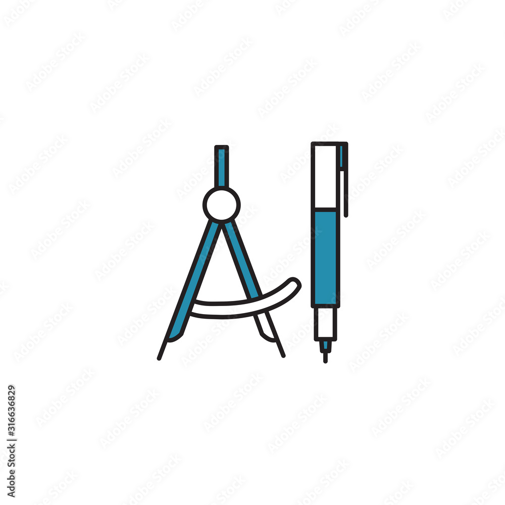 Drawing compass icon Drawing compass icon