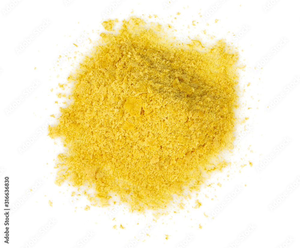 nutritional yeast flakes isolated on white background nutritional yeast flakes isolated on white background