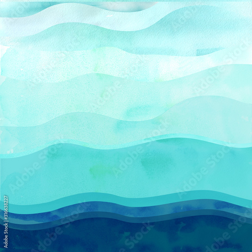 Obraz na płótnie Marine background with waves.