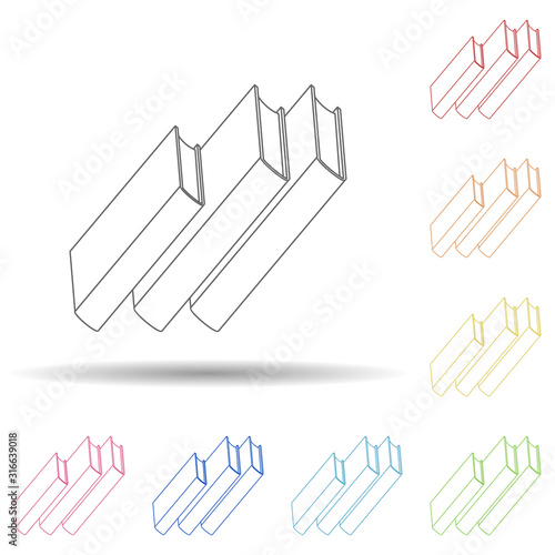 Fotografie Pile of books flat in multi color style icon