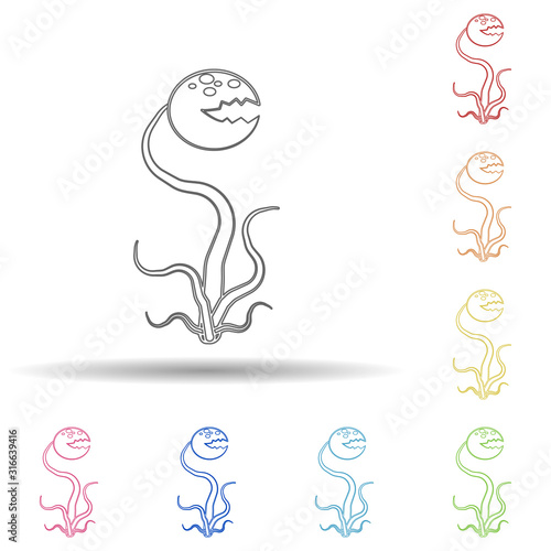 Carnivorous plant cartoon icon. Element of jurassic period icon for mobile concept and web apps. Color cartoon carnivorous plant icon can be used for web and mobile
