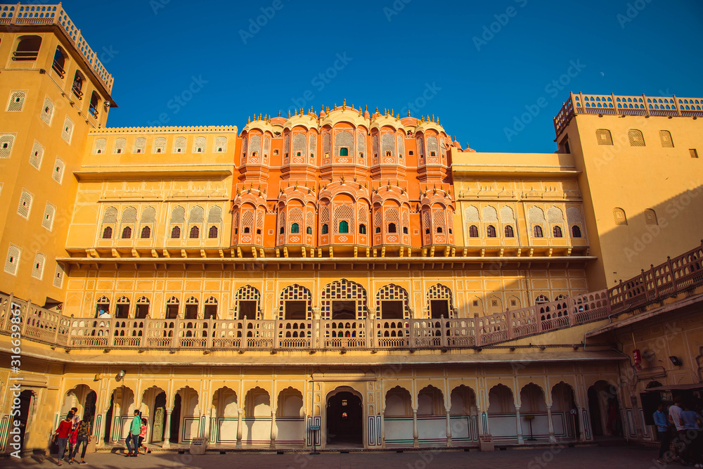 Details of Hawa Mahal, The Palace pf Winds, Jaipur, Rajasthan, India.