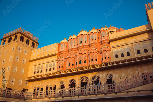 Details of Hawa Mahal, The Palace pf Winds, Jaipur, Rajasthan, India.