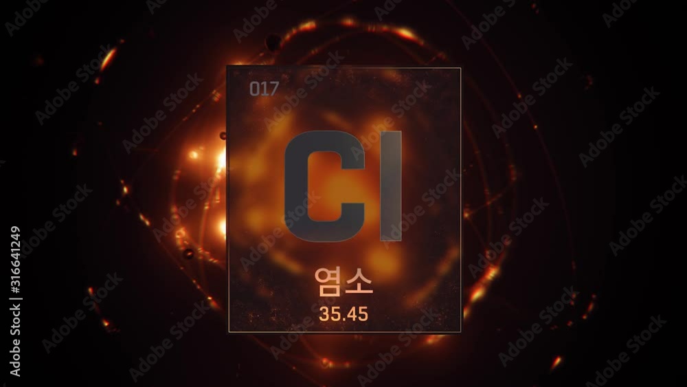 17th Element Vidéo Stock Chlorine as Element 17 of the Periodic Table. Seamlessly ...