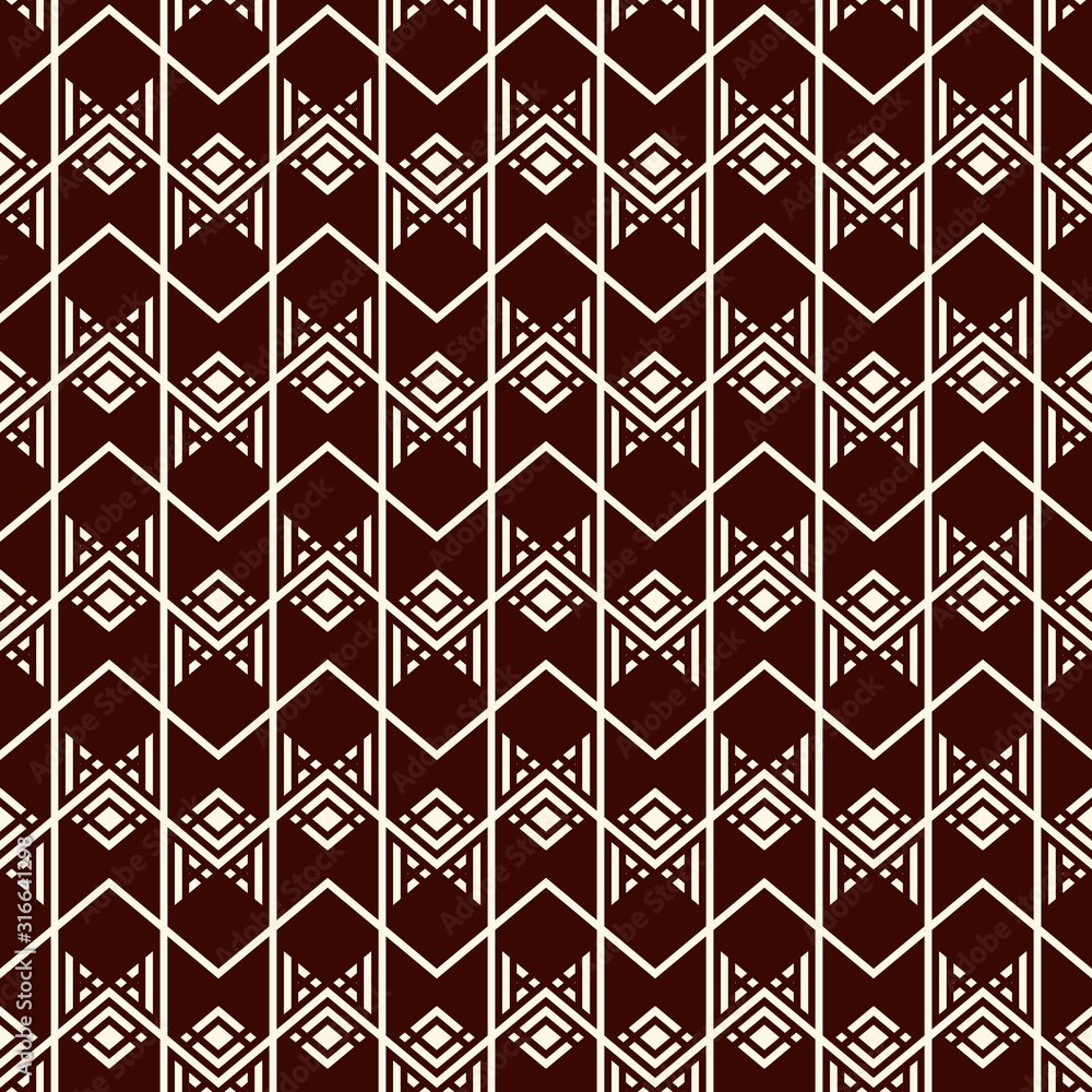 Arrow fletching seamless pattern. Repeated chevron, zigzag wallpaper. Tribal and ethnic motif. Native americans ornament