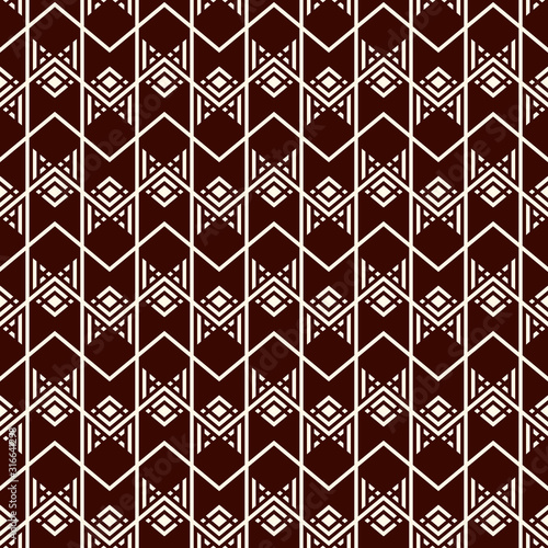 Arrow fletching seamless pattern. Repeated chevron, zigzag wallpaper. Tribal and ethnic motif. Native americans ornament