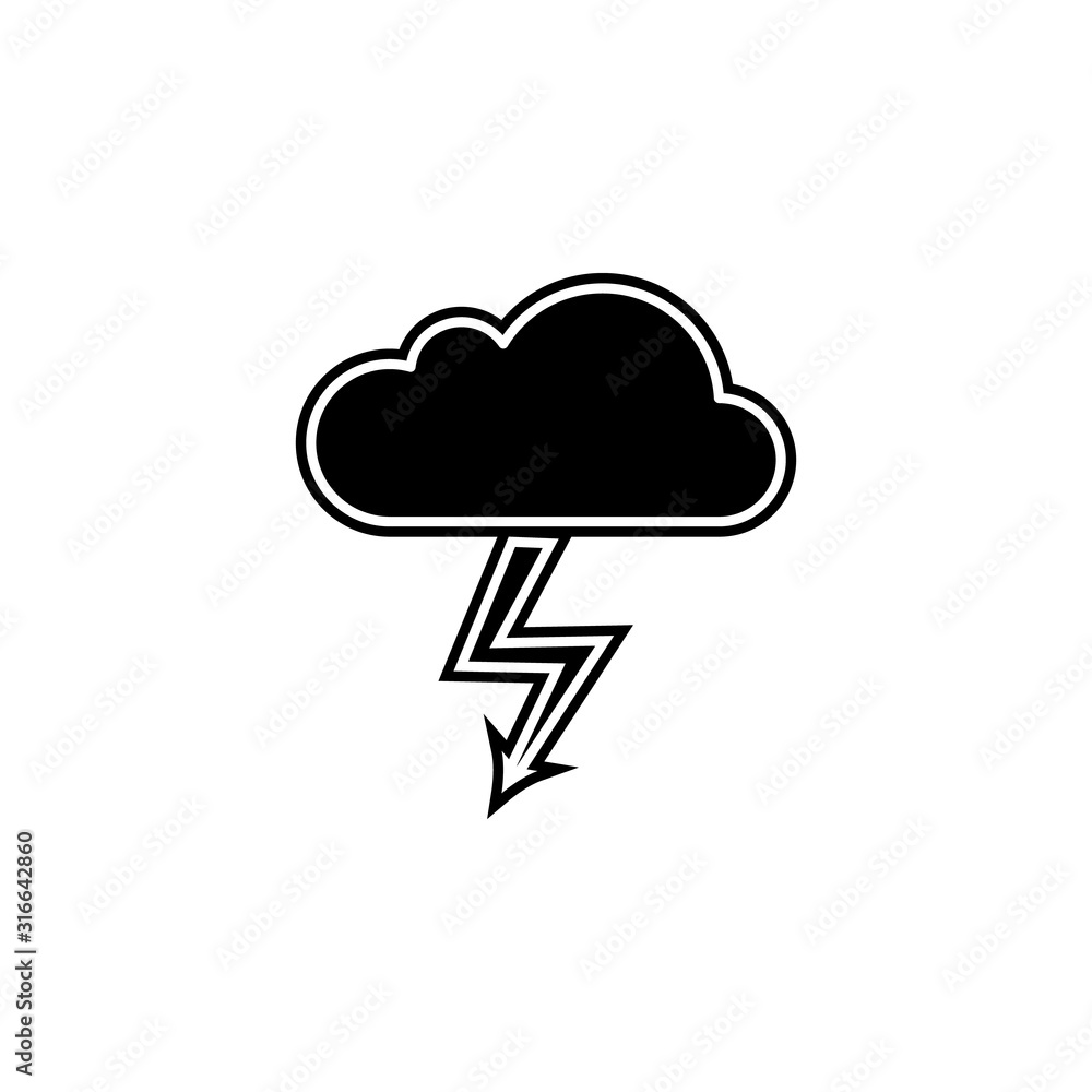 storm cloud icon. Simple glyph, flat vector of camping icons for ui and ux, website or mobile application storm cloud icon. Simple glyph, flat vector of camping icons for ui and ux, website or mobile application