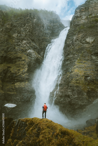 waterfall in the norwegian mountains