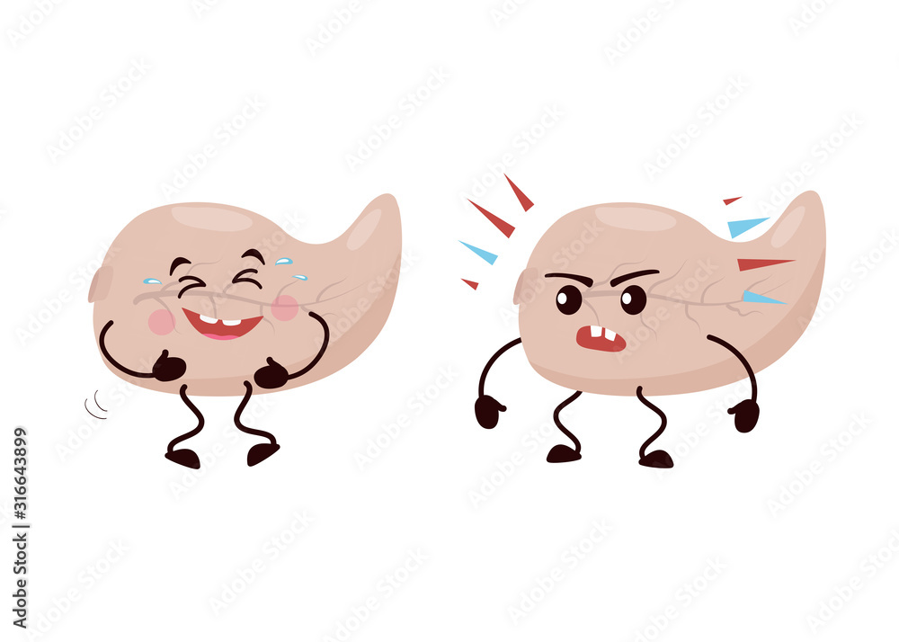 Cartoon character of the pancreas. Cartoon character of the pancreas.