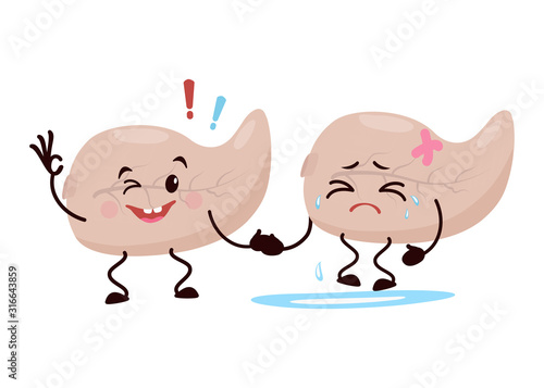 Cartoon character of the pancreas.