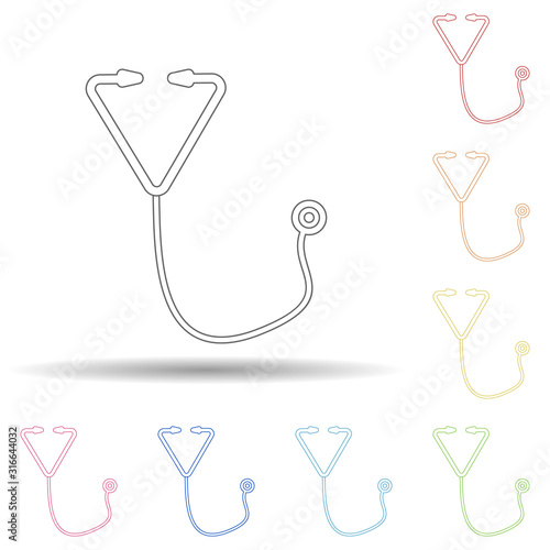 Colored endoscope in multi color style icon. Simple thin line, outline vector of web icons for ui and ux, website or mobile application