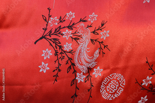chinese floral pattern fabric