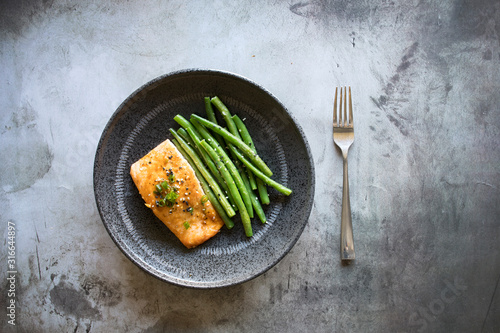 Ginger Miso Salmon with Gre...