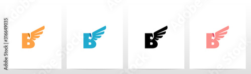 Wings On Letter Logo Design B