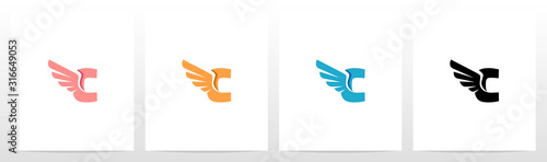 Fotografija Wings On Letter Logo Design C