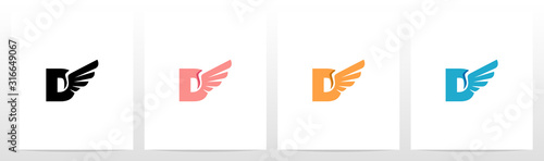 Wings On Letter Logo Design D