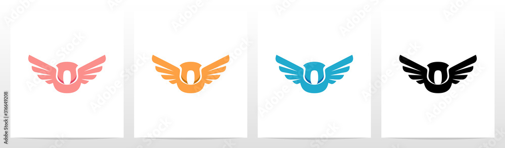 Fototapeta premium Wings On Letter Logo Design O