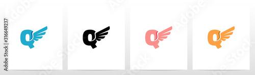 Wings On Letter Logo Design Q