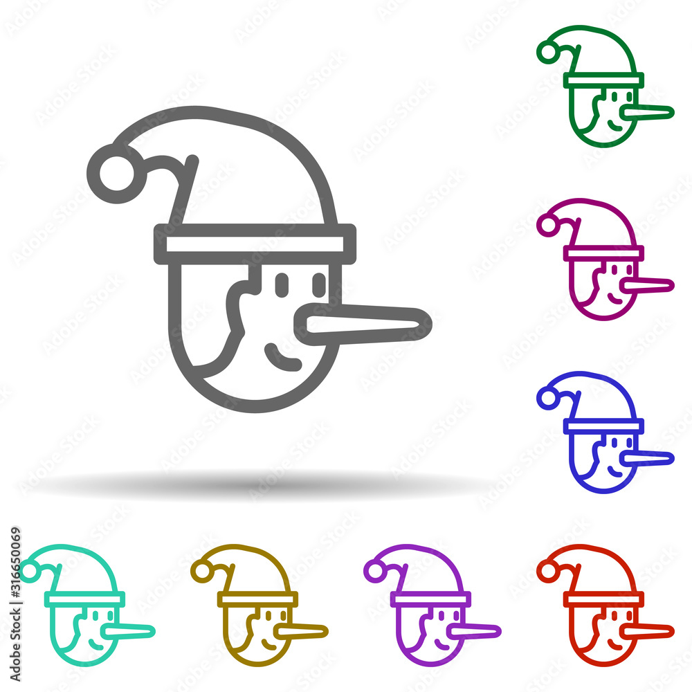 Pinocchio, italy in multi color style icon. Simple thin line, outline vector of italy icons for ui and ux, website or mobile application Pinocchio, italy in multi color style icon. Simple thin line, outline vector of italy icons for ui and ux, website or mobile application